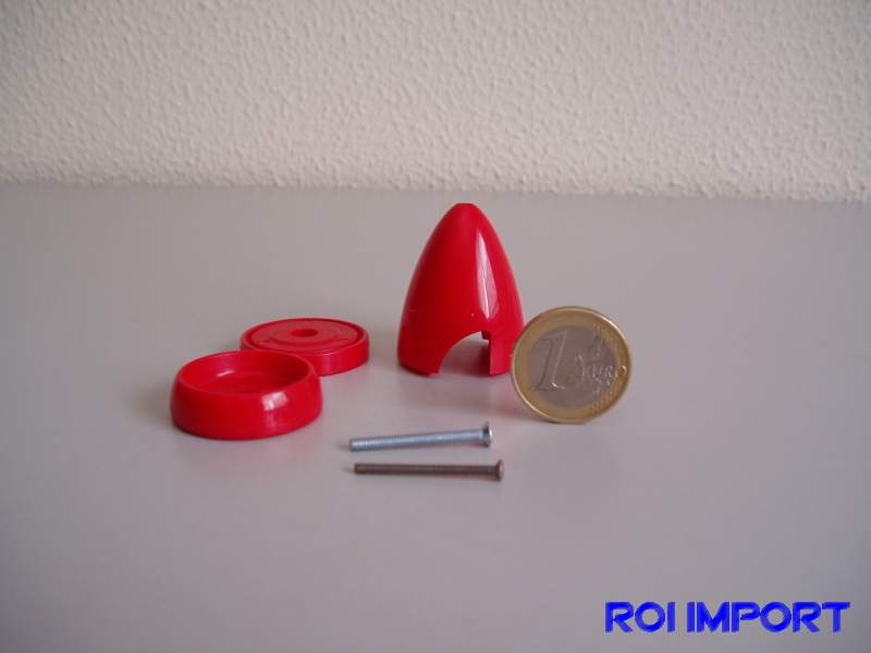Cono plástico rojo hélice fija 30 mm diámetro