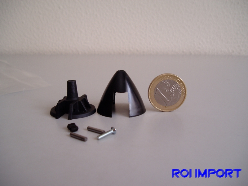 Cono plastico negro hélice plegable 30 mm diámetro / eje 3,2 mm