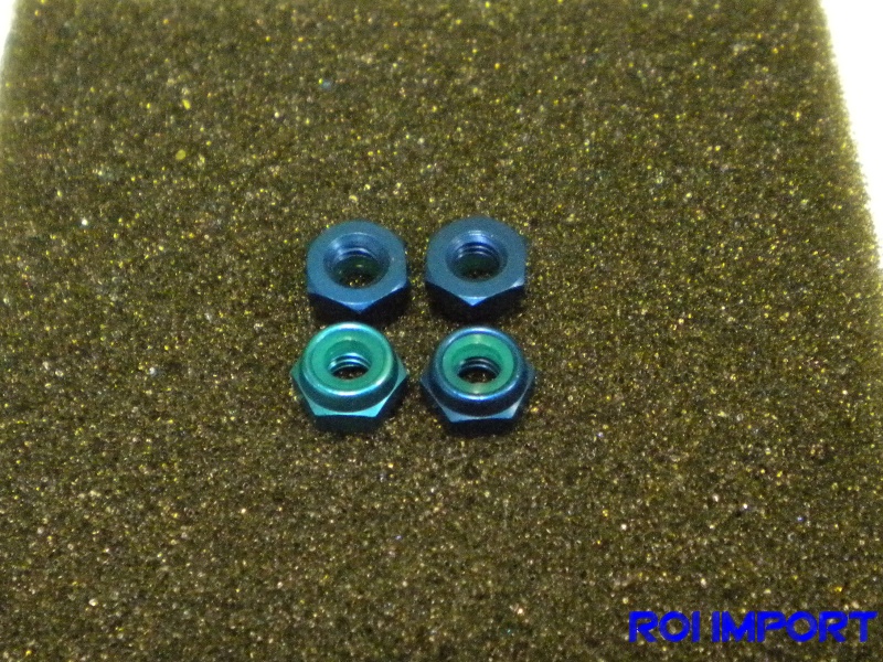 Blue Aluminium lock nut M4 (4 pcs)
