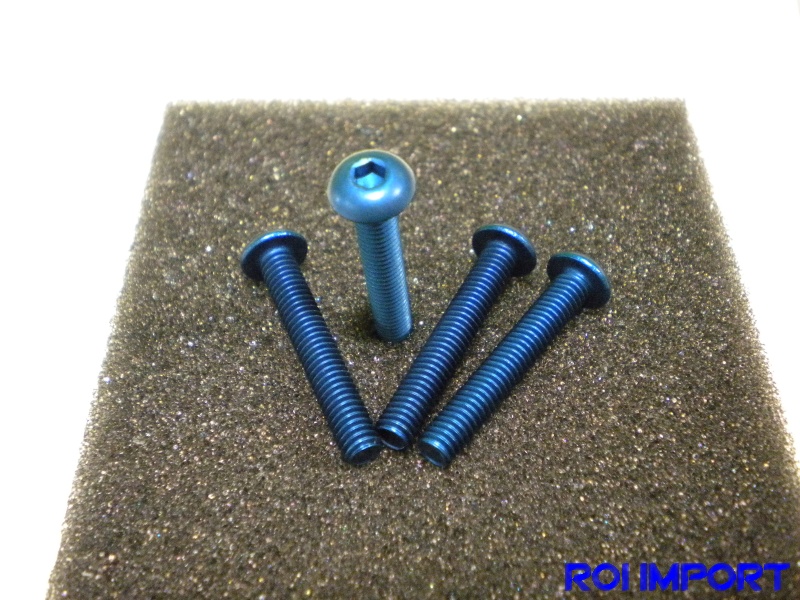 Anodized alum. M4x0,7x25 mm Button Head screw (4 blue pcs)