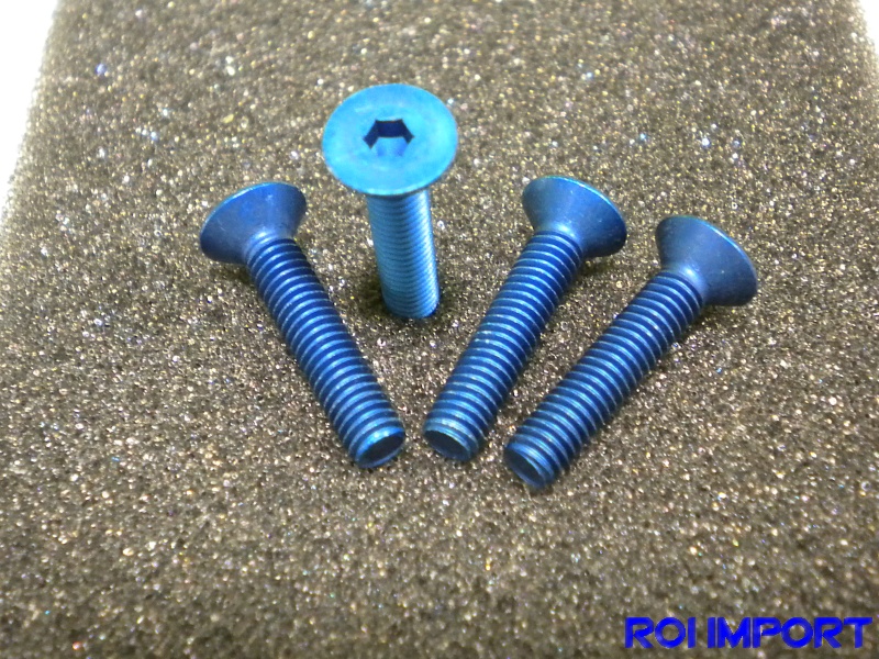 Anodized alum. M4x0,7x20 mm Flat Head screw (4 blue pcs)