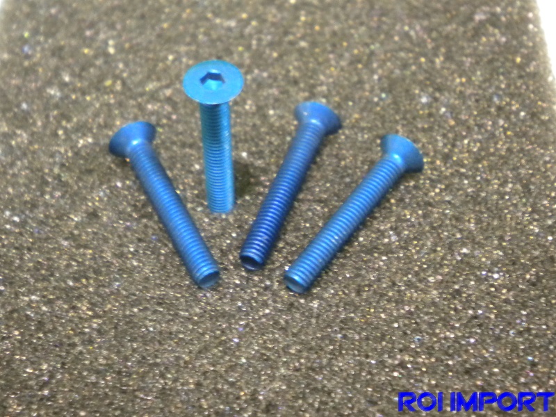 Anodized alum. M3x0,5x20 mm Flat Head screw (4 blue pcs)