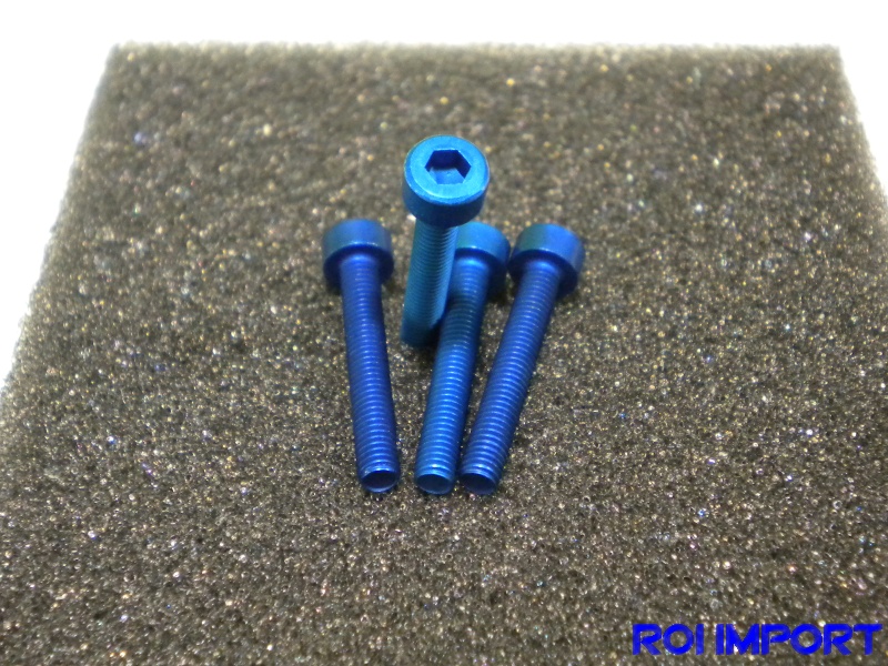 Anodized aluminium M3x0,5x20 mm Sokect Head screw (4 blue pcs)