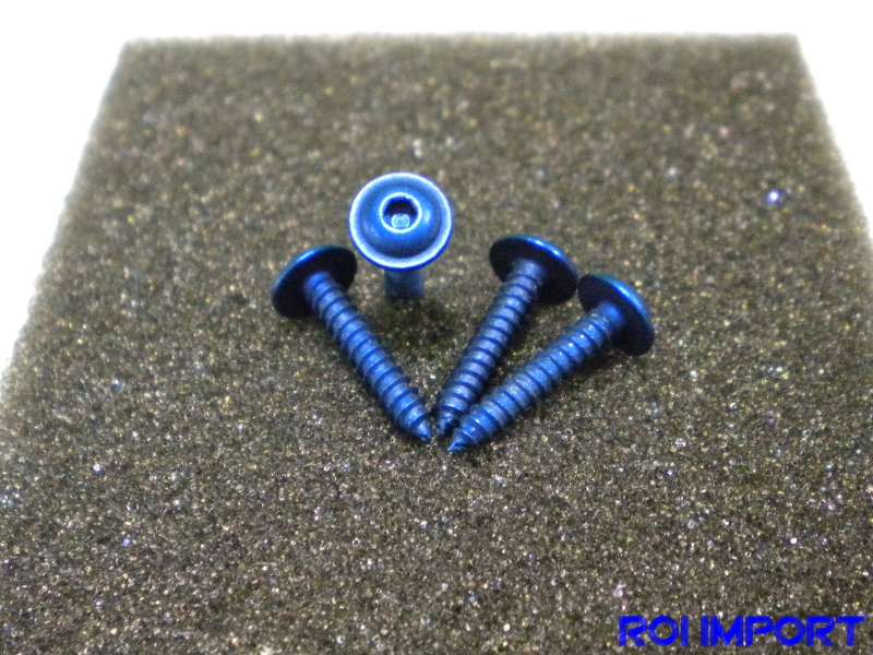 Anodized aluminium servo M4x5/8 screw (4 blue pcs)