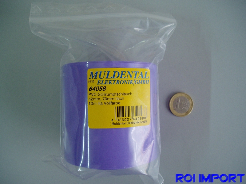 PVC lilac battery termo-retract 70 mm (10 m)