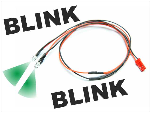 LED blink wire flashing (green - 2pcs)