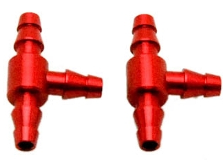 Conector "T" tubo color Rojo (2 pcs)